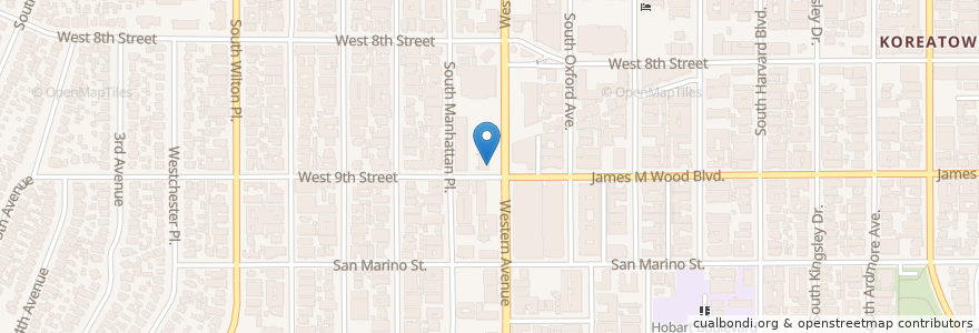 Mapa de ubicacion de BCD Tofu House en États-Unis D'Amérique, Californie, Los Angeles County, Los Angeles.