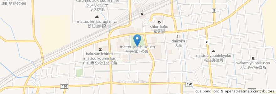 Mapa de ubicacion de 松任城址公園トイレ en Japonya, 石川県, 白山市.