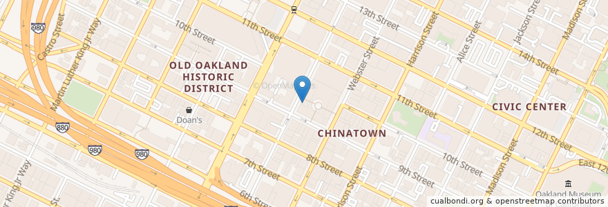 Mapa de ubicacion de Bank of America en Amerika Syarikat, California, Alameda County, Oakland.