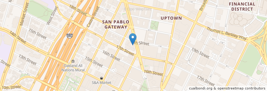 Mapa de ubicacion de The Speaker Box Cafe en Estados Unidos Da América, Califórnia, Condado De Alameda, Oakland.