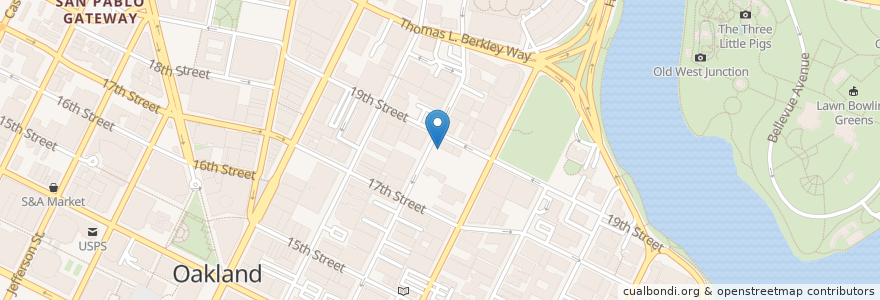 Mapa de ubicacion de Zip Car en États-Unis D'Amérique, Californie, Comté D'Alameda, Oakland.