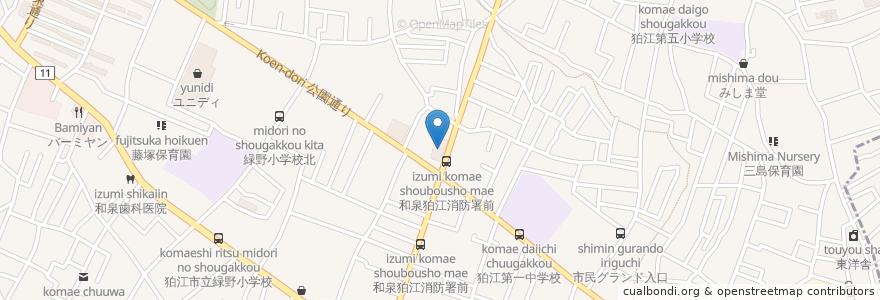 Mapa de ubicacion de スギ薬局 en اليابان, 東京都, 狛江市.