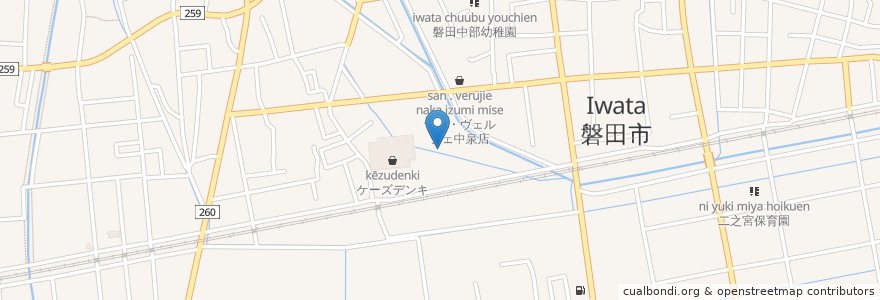 Mapa de ubicacion de ABC en Jepun, 静岡県, 磐田市.