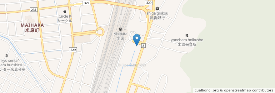 Mapa de ubicacion de スタンダール en Japonya, 滋賀県, 米原市.