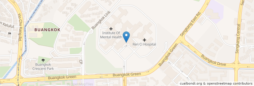 Mapa de ubicacion de Institute of Mental Health en Singapura, Northeast.