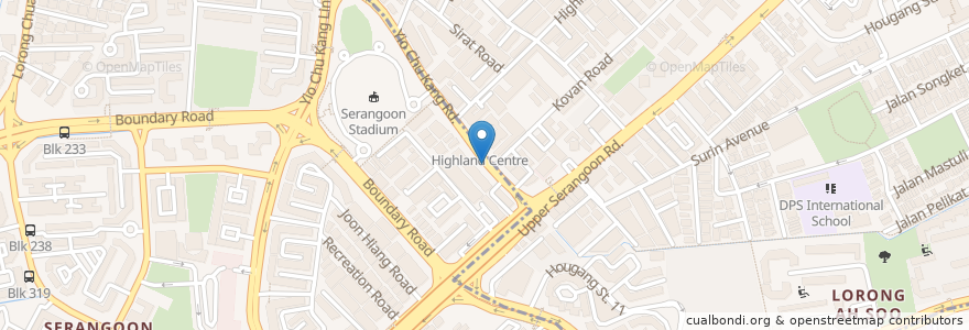 Mapa de ubicacion de Kovan Centre en Сингапур, Southeast.