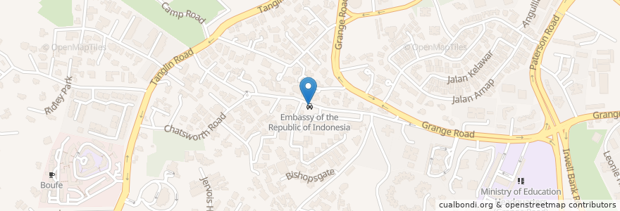Mapa de ubicacion de Embassy of the Republic of Indonesia en Singapore, Central.