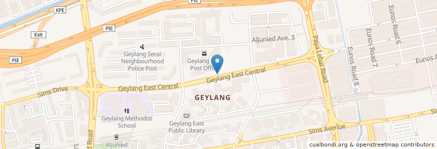 Mapa de ubicacion de Geylang Polyclinic en Singapur, Southeast.