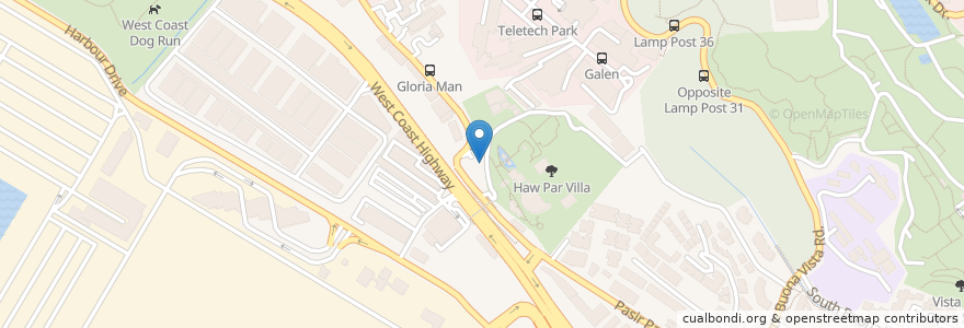 Mapa de ubicacion de Haw Par Villa tiger ban en Singapore, Southwest.