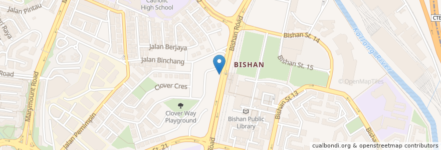 Mapa de ubicacion de Opposite Bishan Station en Singapore, Central.