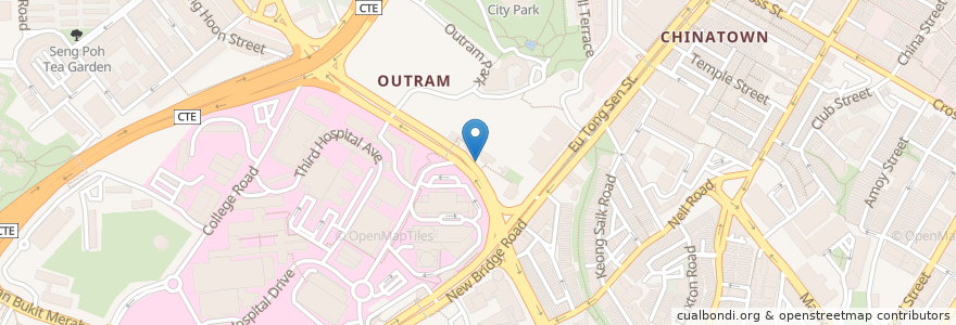 Mapa de ubicacion de Outram Station en Singapura, Central.