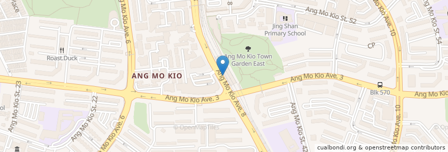 Mapa de ubicacion de Ang Mo Kio Station en Singapur, Central.