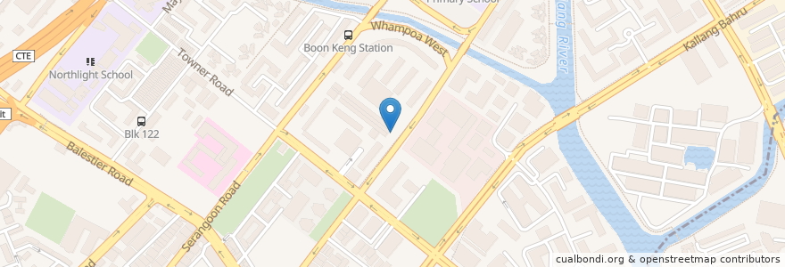 Mapa de ubicacion de Bendemeer en Singapore, Central.
