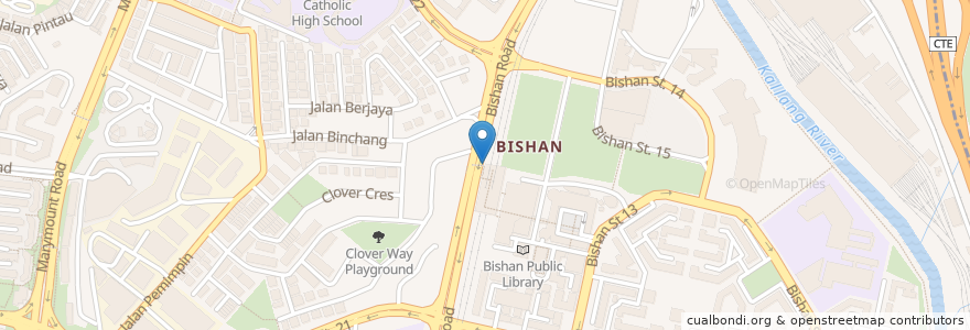 Mapa de ubicacion de Bishan Station en Singapour, Central.