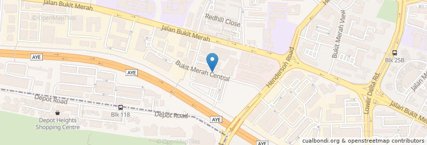 Mapa de ubicacion de Blk 165 en Singapur, Central.