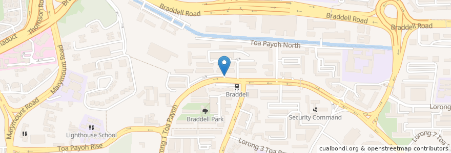 Mapa de ubicacion de F07 Blk 109 (near Braddell MRT) en Singapour, Central.