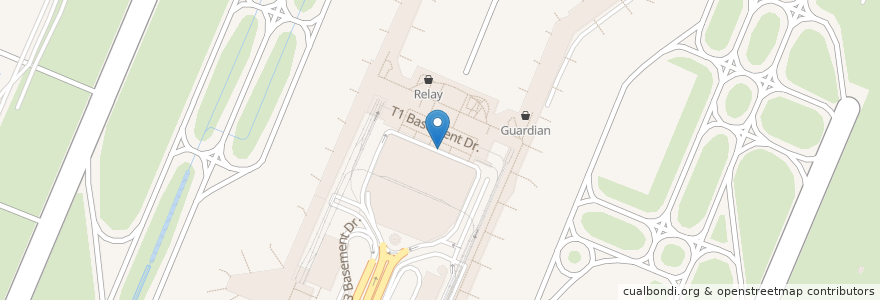 Mapa de ubicacion de 璋宜机场1号航站楼 en 新加坡, 东南区.