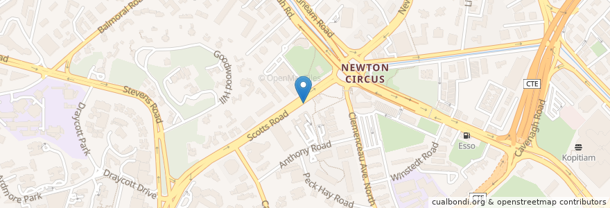 Mapa de ubicacion de Newton Station en Singapore, Central.