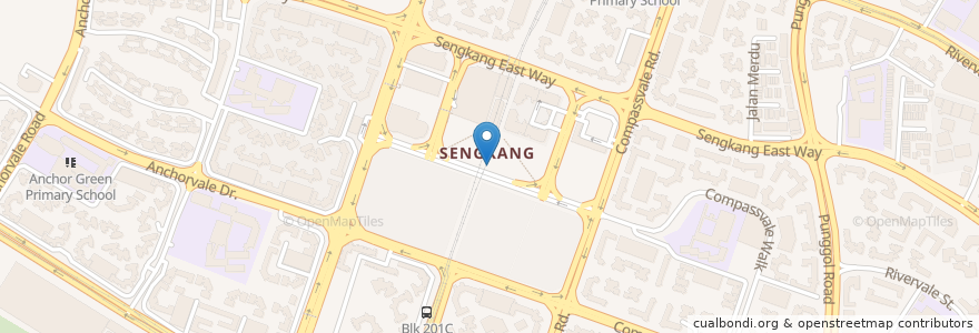 Mapa de ubicacion de Sengkang Station en 싱가포르, Northeast.