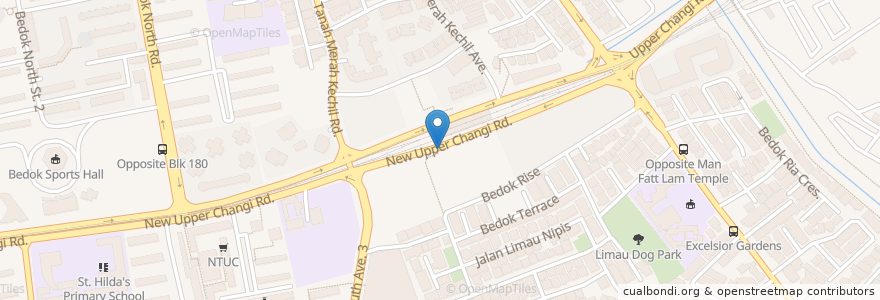 Mapa de ubicacion de Tanah Merah Station en Singapore, Southeast.