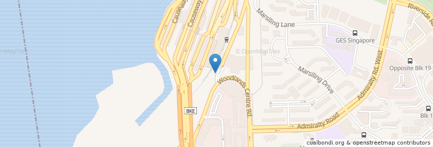 Mapa de ubicacion de Woodlands Train Checkpoint Complex en Singapura, Northwest.