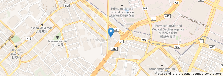 Mapa de ubicacion de 南国亭 en 日本, 東京都, 港区.