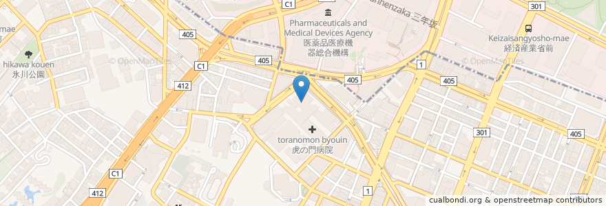 Mapa de ubicacion de CARNE RICO KATETE en Japón, Tokio, Minato.