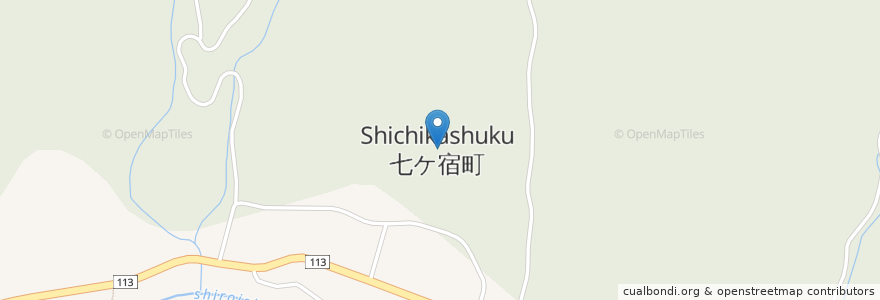Mapa de ubicacion de 七ヶ宿町 en اليابان, 宮城県, 刈田郡, 七ヶ宿町.