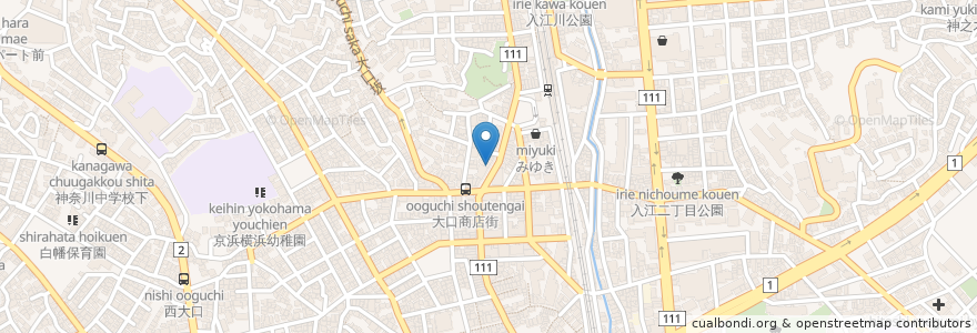 Mapa de ubicacion de ホケン薬局 en Japon, Préfecture De Kanagawa, 横浜市, 神奈川区.