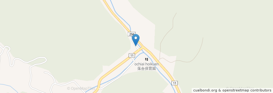 Mapa de ubicacion de 落合の店 en Japón, Prefectura De Saitama, 秩父郡, 東秩父村.