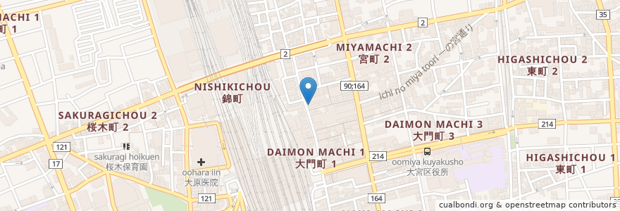 Mapa de ubicacion de すし松大宮店 en 日本, 埼玉県, さいたま市, 大宮区.