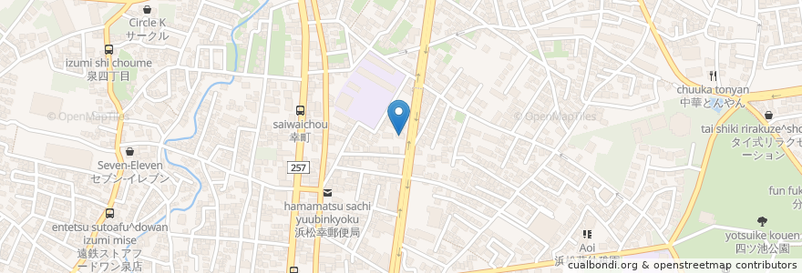 Mapa de ubicacion de 麺匠家 en Japan, 静岡県, 浜松市, 中区.