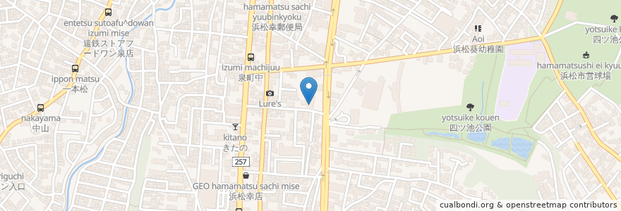 Mapa de ubicacion de 橘整形外科クリニック en 일본, 시즈오카현, 浜松市, 中区.