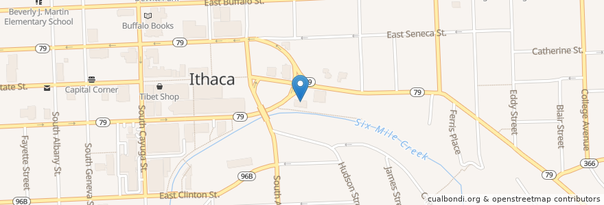 Mapa de ubicacion de Ithaca Coffee Company en 미국, 뉴욕, Tompkins County, Ithaca Town, Ithaca.