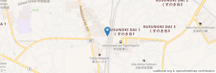 Mapa de ubicacion de 狭山そば en 日本, 埼玉県, 所沢市.