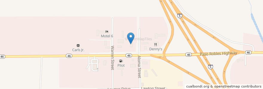 Mapa de ubicacion de Jack in the Box en États-Unis D'Amérique, Californie, Kern County.