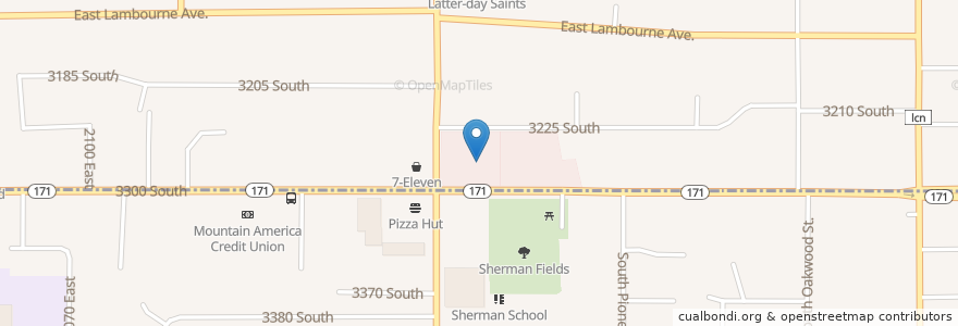 Mapa de ubicacion de Over the Counter Cafe en États-Unis D'Amérique, Utah, Salt Lake County, Millcreek.
