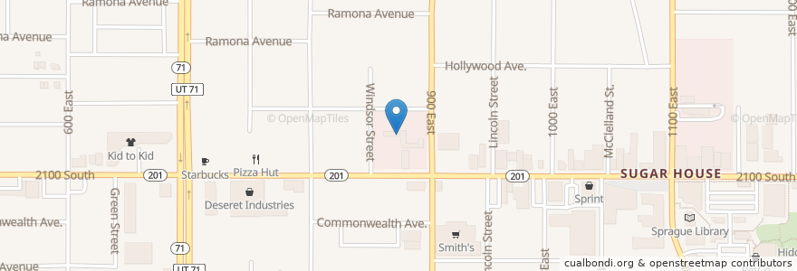 Mapa de ubicacion de Tap Room en Amerika Syarikat, Utah, Salt Lake County, Salt Lake City.