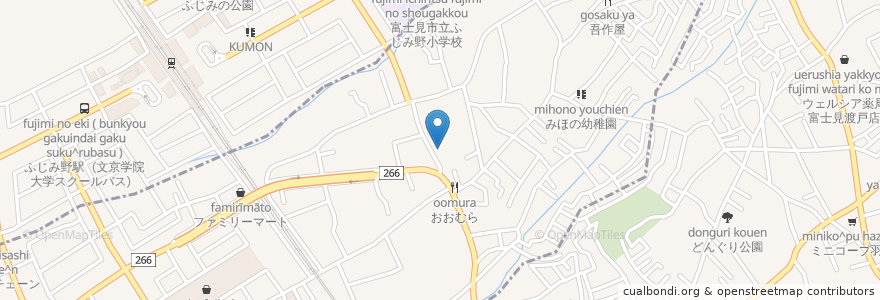 Mapa de ubicacion de 苗間明神神社 en 日本, 埼玉县, 富士見野市.