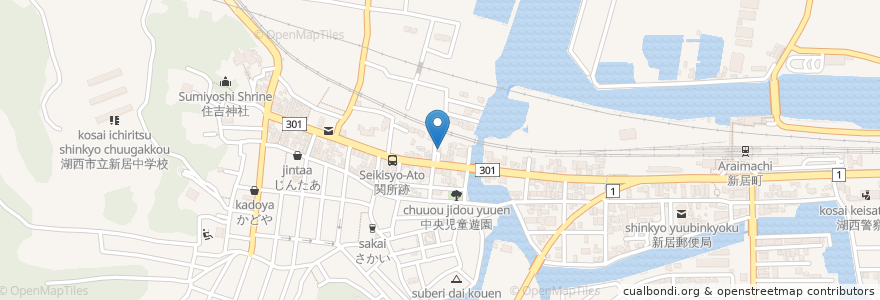 Mapa de ubicacion de 遠州信用金庫 en 日本, 静岡県, 湖西市.
