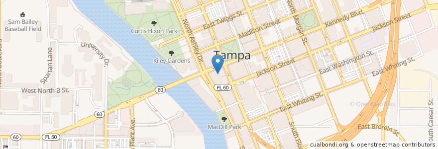 Mapa de ubicacion de Bank of America en ایالات متحده آمریکا, فلوریدا, Hillsborough County, Tampa.