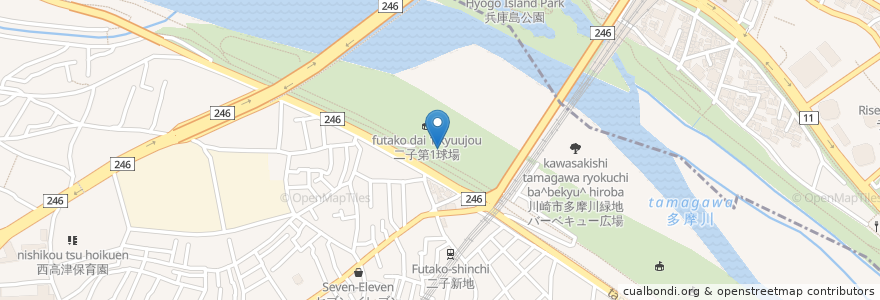 Mapa de ubicacion de トイレ no.21-1 en 일본, 가나가와현, 도쿄도, 川崎市, 世田谷区.