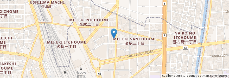 Mapa de ubicacion de かぶと en Japão, 愛知県, Nagoia, 中村区.