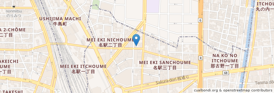 Mapa de ubicacion de とっとき en اليابان, 愛知県, 名古屋市, 中村区.