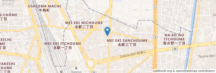 Mapa de ubicacion de Diana en اليابان, 愛知県, 名古屋市, 中村区.