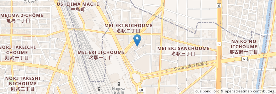 Mapa de ubicacion de 爽鶏屋 en Japón, Prefectura De Aichi, Nagoya, 中村区.
