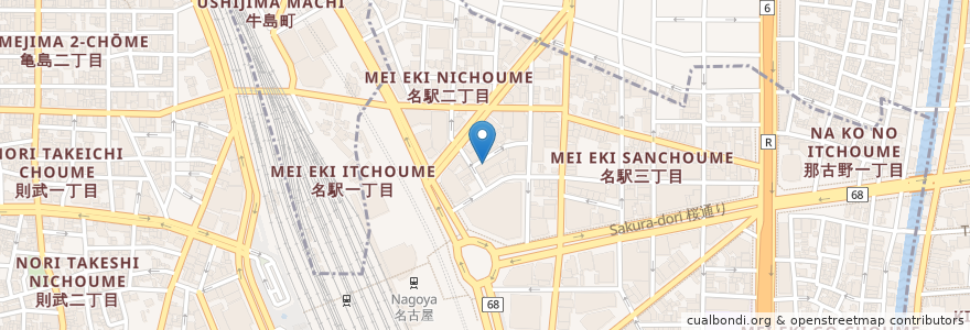 Mapa de ubicacion de Peat Trish Tavern en Jepun, 愛知県, 名古屋市, 中村区.