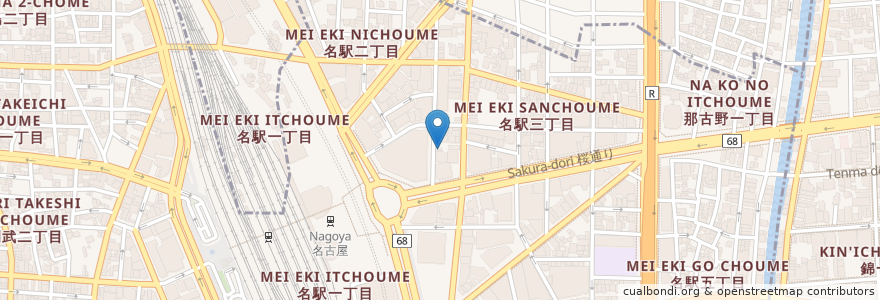 Mapa de ubicacion de かぶと en Japan, Präfektur Aichi, 名古屋市, 中村区.