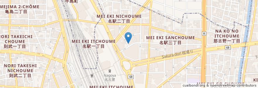 Mapa de ubicacion de みどり en Japonya, 愛知県, 名古屋市, 中村区.