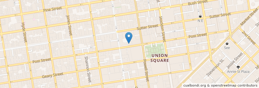 Mapa de ubicacion de Post Street Theater en United States, California, San Francisco City And County, San Francisco.